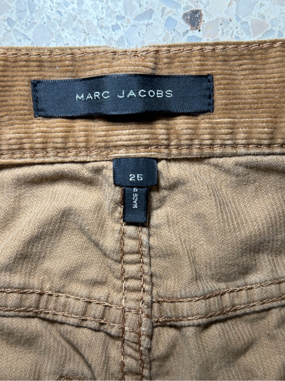 Marc Jacobs Tan Straight-Leg Jeans with Corduroy Waistband